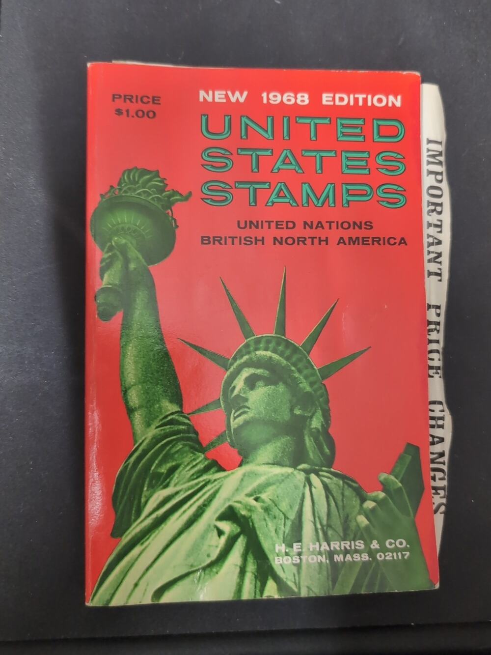 1968 Edition - H. E. Harris United States Stamps Guide Vintage With Insert